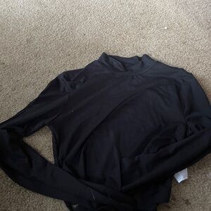 Long sleeve turtle neck with open back